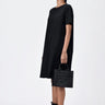 Easy-Fit Solid Dress with Patch Pockets-Black - Genes Lecoanet Hemant