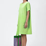 Easy-Fit Solid Dress with Patch Pockets-Mint Green - Genes Lecoanet Hemant