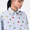 Easy-Fit Striped Button-Up Shirt with Mixed Fruit Embroidery - Genes Lecoanet Hemant