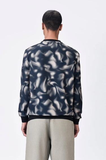 Easy Fit Sweatshirt with Genes Text and Aurora Print
