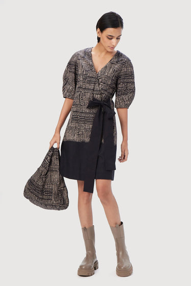 Easy Fit Wrap-Around Dress with Tie-Up Strap - Genes Lecoanet Hemant