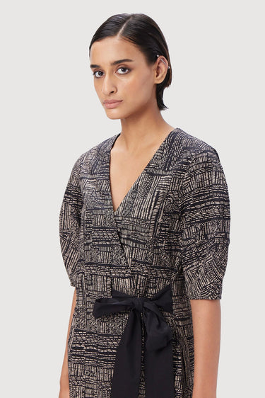 Easy Fit Wrap-Around Dress with Tie-Up Strap - Genes Lecoanet Hemant