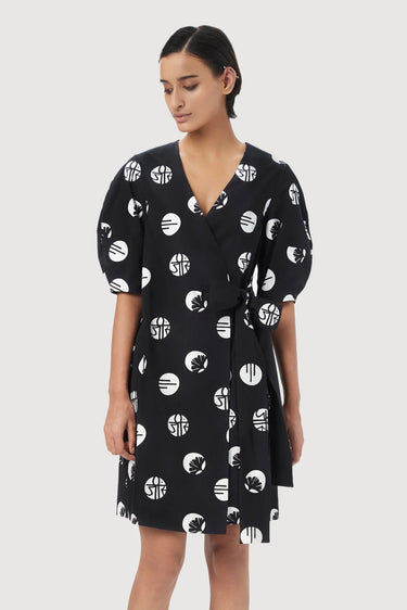 Easy-Fit Wrap-Around Dress with Tie-Up Straps - Genes Lecoanet Hemant