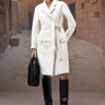 Ecru quilted silk viscose overcoat for women by Genes Lecoanet Hemant India