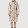 Elegant A-Line Shirt Dress with All-Over Fish Print - Genes Lecoanet Hemant