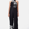 Elegant Orchid Print Jumpsuit with Back Neck Tie-Up - Genes Lecoanet Hemant