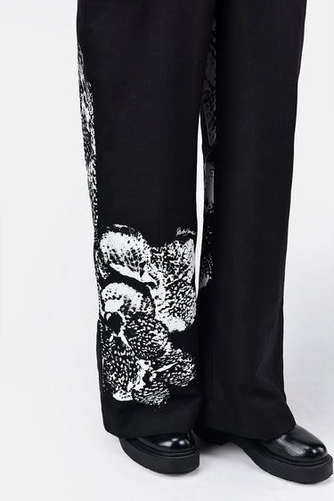 Elegant Orchid Print Jumpsuit with Back Neck Tie-Up - Genes Lecoanet Hemant