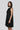 Black A-line dress women India with floral embellishment detailing