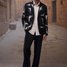Embroidered Black Poly‑Wool Jacket - Genes Online Store