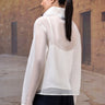Embroidered Organza Funnel Collar Top - Genes Online Store