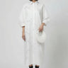 White embroidered shirt dress for women by Genes Lecoanet Hemant India