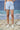 Embroidered Slim-Fit Shorts in Premium Cotton Poplin – Light Blue