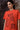 Coquelicot red short sleeve T-shirt with French-inspired sketch print for women