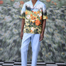 Garden Print Cuban Collar Relax Fit Shirt - Genes Online Store