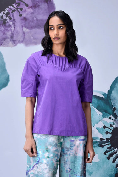 Gather Heart Regular Fit Top- French Lavender - Genes Online Store