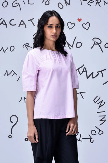 Gather Heart Regular Fit Top- Smoothie Pink - Genes Online Store