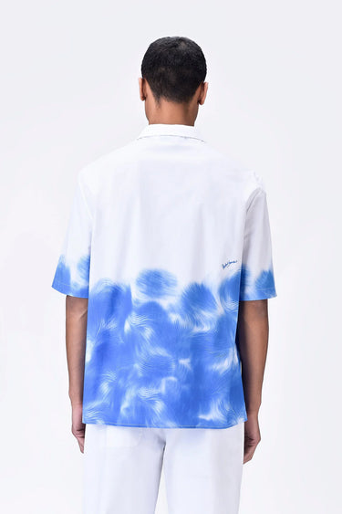 Giza Cotton Cubon Collar Shirt UV Print