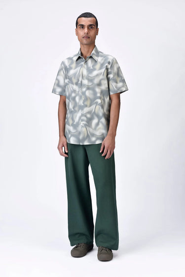Giza Cotton Half Sleeve Shirt with Aurora Print
