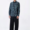 Giza Cotton Poplin Aurora Print Shirt Black Green - Genes Lecoanet Hemant