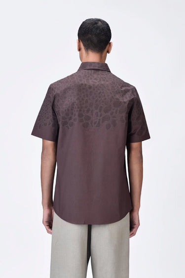 Giza Cotton Poplin Half Sleeve Shirt - Brown