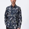 Giza Cotton Poplin Shirt with Aurora Print - Black