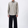 Giza Cotton Poplin Shirt with Button Pocket Details - Taupe - Genes Lecoanet Hemant
