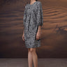 Premium graphic print dress in Giza cotton with soft texture and tailored fit