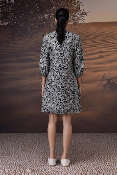 Lightweight printed cotton dress styled for daywear and occasion wear