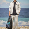 Grey poly viscose lycra bomber jacket for men with printed design