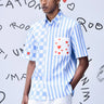 Half Sleeve Chess Board Stripe Regular Fit Shirt - Genes Online Store