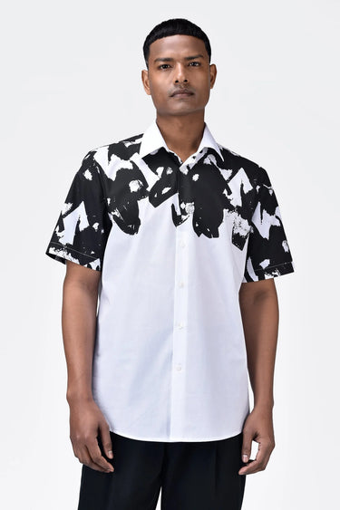 Half-Sleeve Moth Mirage Button-Up Shirt - Genes Lecoanet Hemant