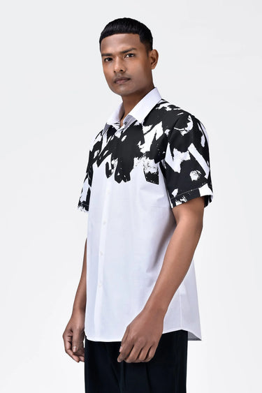 Half-Sleeve Moth Mirage Button-Up Shirt - Genes Lecoanet Hemant