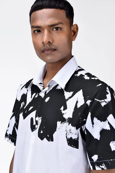 Half-Sleeve Moth Mirage Button-Up Shirt - Genes Lecoanet Hemant