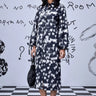 Heart Print Relax Fit Dress- Black - Genes Online Store