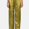 Heavy Satin Straight Fit Trousers Bright Olive - Genes Lecoanet Hemant
