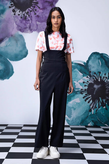 Highwaist Lace-up Relax Fit Overalls - Genes Online Store