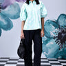Ikkat Print Regular Fit Top - Lime Green - Genes Online Store
