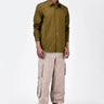 Khaki Regular Fit Men's Button-Up Shirt - Genes Lecoanet Hemant