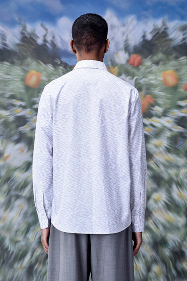 Labyrinth Cotton Regular Fit Shirt- Pearl Grey - Genes Online Store
