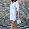 Labyrinth Print Semi Fit Wraparound- Light Blue - Genes Online Store