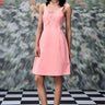 Premium coral peach dress with fitted design and modern styling