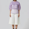 Lavender embroidered organza overlay top for women by Genes Lecoanet Hemant India
