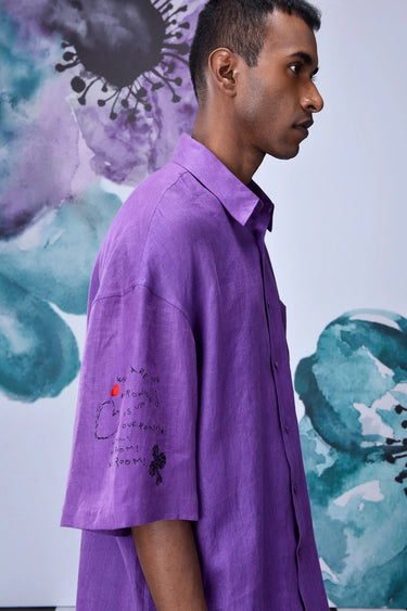 Lavender Graffiti Oversized Shirt - Genes Online Store