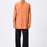 Light Amber Band Collar Kurta - Genes Lecoanet Hemant