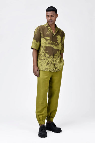 Light Linen Shirt with Landscape Print - Genes Lecoanet Hemant