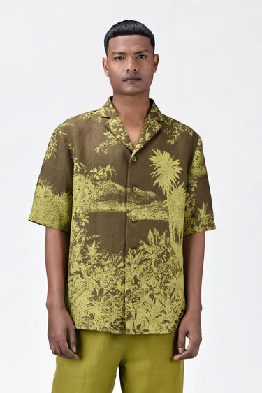 Light Linen Shirt with Landscape Print - Genes Lecoanet Hemant