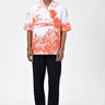 Light Linen Shirt with Landscape Print-Coral Orange - Genes Lecoanet Hemant