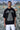 Black cotton T-shirt with minimal rabbit line artwork and relaxed fit