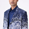Linen Herringbone Jacket with Microcell Print - Genes Lecoanet Hemant