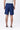 Linen Herringbone Shorts with Drawstring Waist - Navy Blue - Genes Lecoanet Hemant